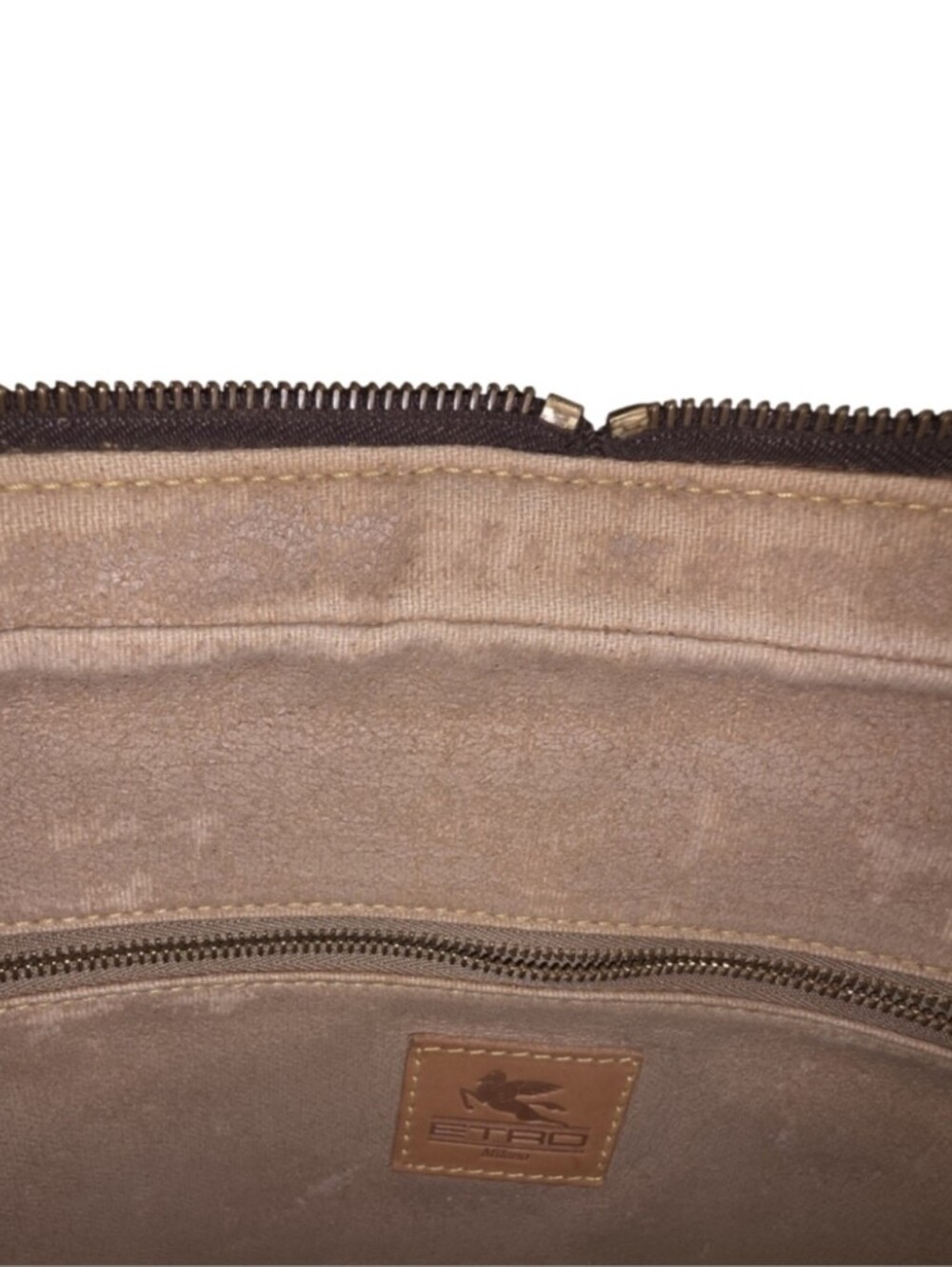 Etro Arnica Briefcase with Vachetta Leather Trim and Suede Interior Vintage - Picture 7 of 7